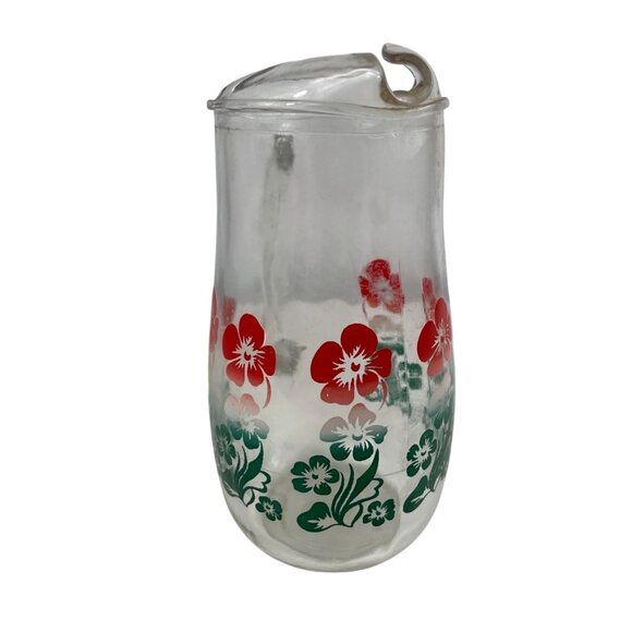 Vintage Glass Pitcher With Floral Pattern - Picture 7 of 11